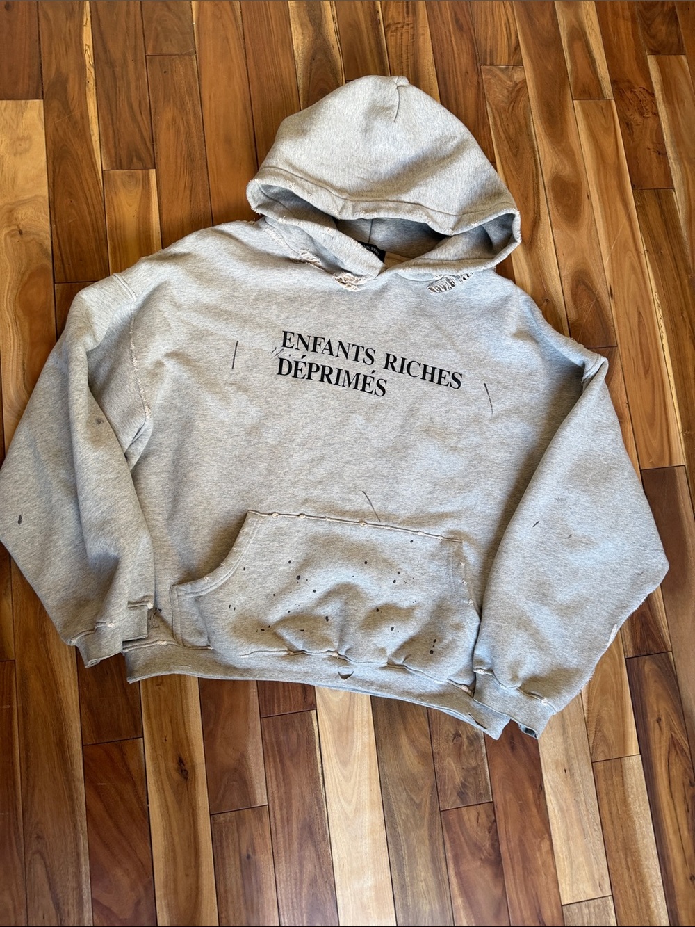 ERD Gray Distressed Hoodie